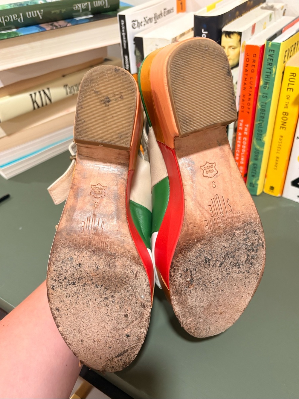Multicolor Women’s Platform Sandals — Green, Red, Yellow, Orange, White - Picture 7 of 7